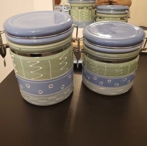 Ceramic Glass Kitchen Jar Set